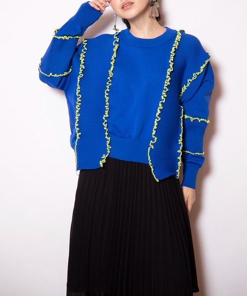 OSMOSIS（オズモーシス）の「2WAYメローステッチニットカーディガン（カーディガン/ボレロ・レディース・ネイビー/ライトベージュ/ブラック・ONE SIZE）」の7枚目の写真