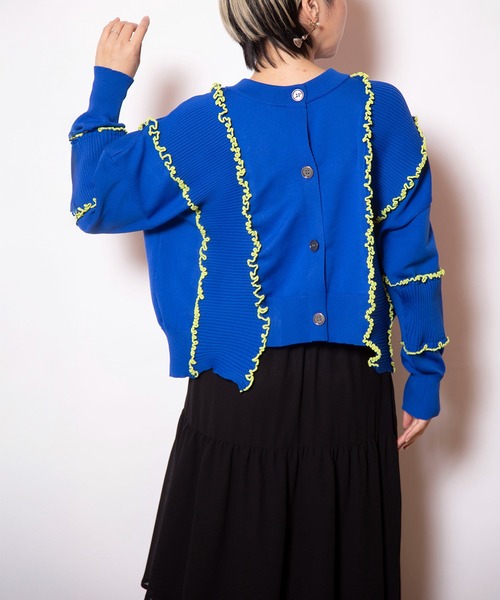 OSMOSIS（オズモーシス）の「2WAYメローステッチニットカーディガン（カーディガン/ボレロ・レディース・ネイビー/ライトベージュ/ブラック・ONE SIZE）」の8枚目の写真