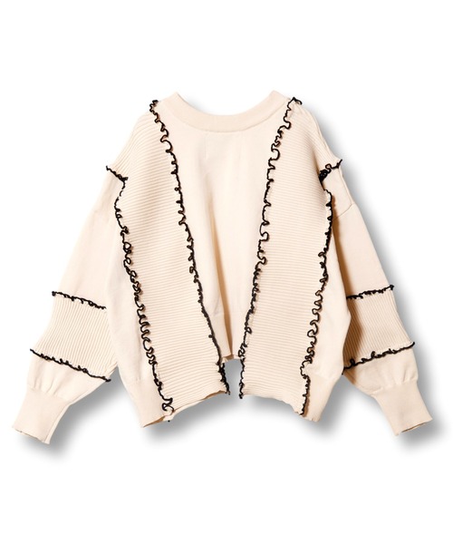 OSMOSIS（オズモーシス）の「2WAYメローステッチニットカーディガン（カーディガン/ボレロ・レディース・ネイビー/ライトベージュ/ブラック・ONE SIZE）」の9枚目の写真