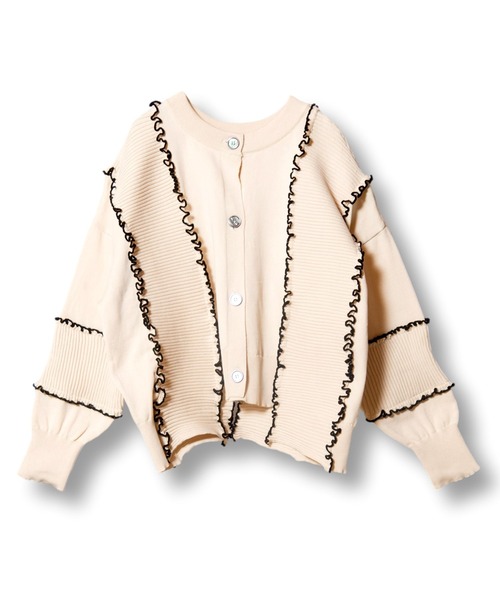 OSMOSIS（オズモーシス）の「2WAYメローステッチニットカーディガン（カーディガン/ボレロ・レディース・ネイビー/ライトベージュ/ブラック・ONE SIZE）」の11枚目の写真