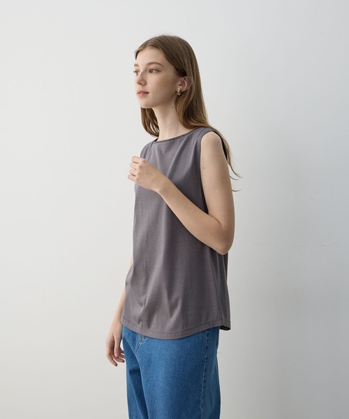 LE SOUK HOLIDAY(ルスークホリデー)の「ベーシックタンクトップ【接触冷感・吸水速乾】(Tシャツ/カットソー・レディース・チャコールグレー/オフホワイト/ブラック/オレンジ・M/L)」の22枚目の写真