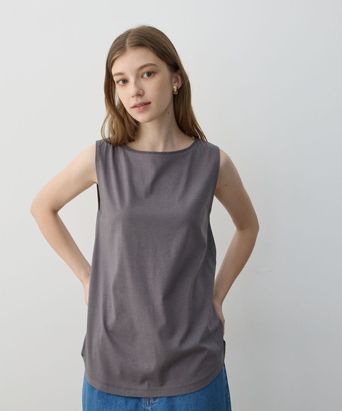 LE SOUK HOLIDAY(ルスークホリデー)の「ベーシックタンクトップ【接触冷感・吸水速乾】(Tシャツ/カットソー・レディース・チャコールグレー/オフホワイト/ブラック/オレンジ・M/L)」の20枚目の写真