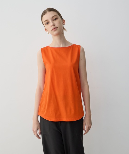 LE SOUK HOLIDAY(ルスークホリデー)の「ベーシックタンクトップ【接触冷感・吸水速乾】(Tシャツ/カットソー・レディース・チャコールグレー/オフホワイト/ブラック/オレンジ・M/L)」の15枚目の写真