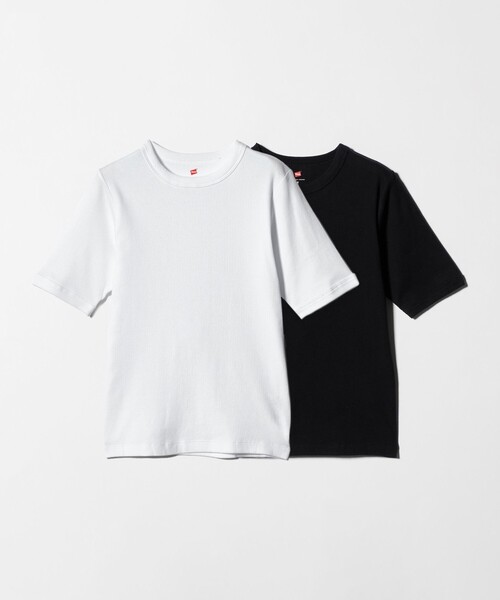 HANES(ヘインズ)の「【別注】<Hanes>2PACK リブ Tシャツ(Tシャツ/カットソー・レディース・その他1・FREE)」の1枚目の写真