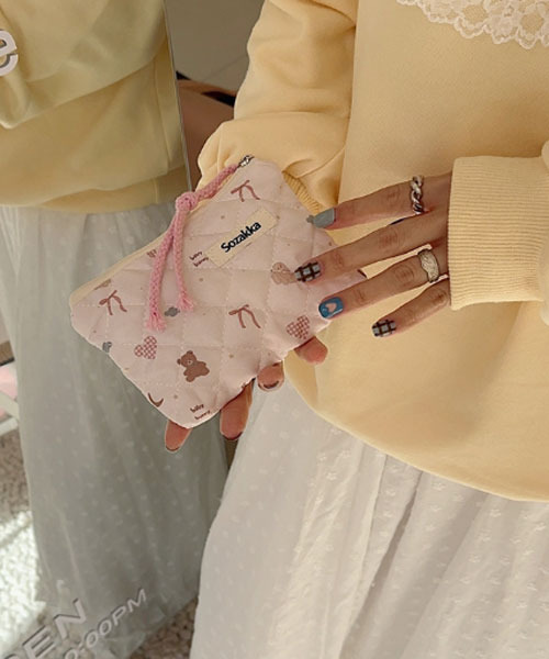 【新作】Free People キルティングミニポーチ トレンド ヨガ TONE SELECT GOODS ポーチ Liaa/キルティングデザイン