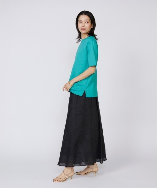 INED（イネド）の「【接触冷感】サイドスリットデザインTシャツ（Tシャツ/カットソー・レディース・グリーン/ブラック/グレー系その他/ホワイト・9号/11号）」の21枚目の写真