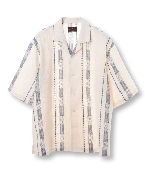 メンズビギ（MEN’S BIGI）/総柄刺繍オープンカラー半袖シャツ 総柄刺繍オープンカラー半袖シャツ（シャツ/ブラウス）｜MEN'S BIGI