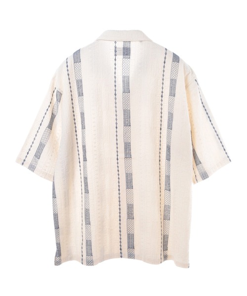 MEN'S BIGI（メンズビギ）の「総柄刺繍オープンカラー半袖シャツ（シャツ/ブラウス・メンズ・ホワイト・03/02）」の9枚目の写真