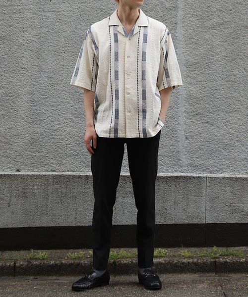 MEN'S BIGI（メンズビギ）の「総柄刺繍オープンカラー半袖シャツ（シャツ/ブラウス・メンズ・ホワイト・03/02）」の8枚目の写真