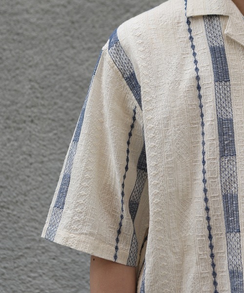 MEN'S BIGI（メンズビギ）の「総柄刺繍オープンカラー半袖シャツ（シャツ/ブラウス・メンズ・ホワイト・03/02）」の5枚目の写真
