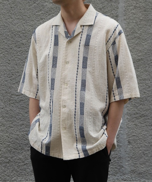 MEN'S BIGI（メンズビギ）の「総柄刺繍オープンカラー半袖シャツ（シャツ/ブラウス・メンズ・ホワイト・03/02）」の14枚目の写真