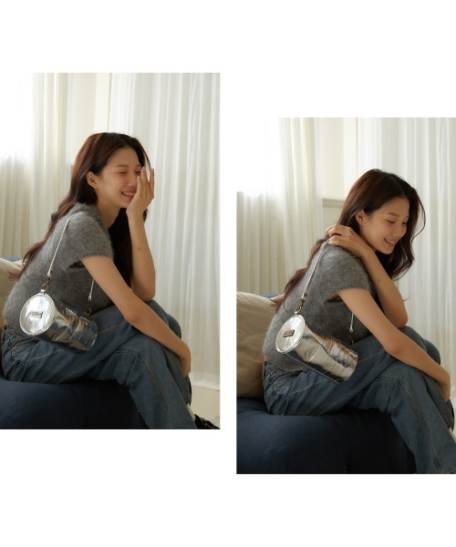 double quotes(ダブルクオーツ)の「「double quotes/ダブルクオーツ」バターラウンドショルダーバッグ シルバー(ショルダーバッグ・レディース・シルバー・ONE SIZE)」の14枚目の写真