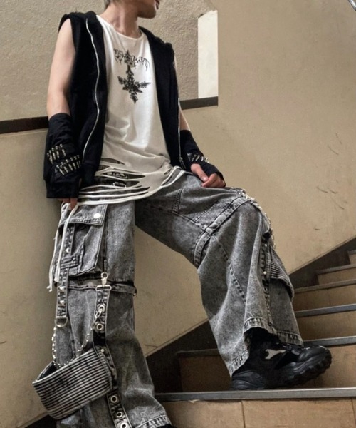 REFLEM/レフレム』2WAYワイドデニムカーゴパンツ（デニムパンツ