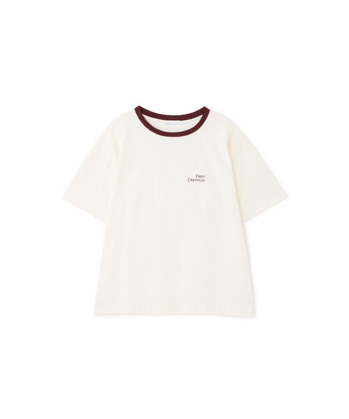 human woman(ヒューマンウーマン)の「◆コットンリンガーロゴTシャツ(Tシャツ/カットソー・レディース・ブルー/ホワイト系その他/ネイビー・MEDIUM)」の9枚目の写真