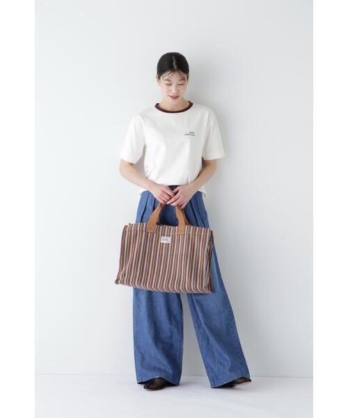human woman(ヒューマンウーマン)の「◆コットンリンガーロゴTシャツ(Tシャツ/カットソー・レディース・ブルー/ホワイト系その他/ネイビー・MEDIUM)」の10枚目の写真