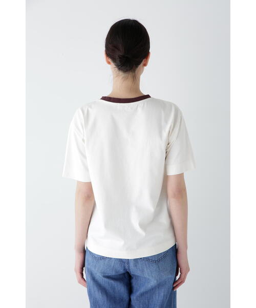 human woman(ヒューマンウーマン)の「◆コットンリンガーロゴTシャツ(Tシャツ/カットソー・レディース・ブルー/ホワイト系その他/ネイビー・MEDIUM)」の12枚目の写真