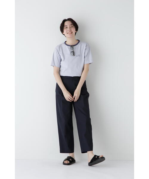human woman(ヒューマンウーマン)の「◆コットンリンガーロゴTシャツ(Tシャツ/カットソー・レディース・ブルー/ホワイト系その他/ネイビー・MEDIUM)」の15枚目の写真