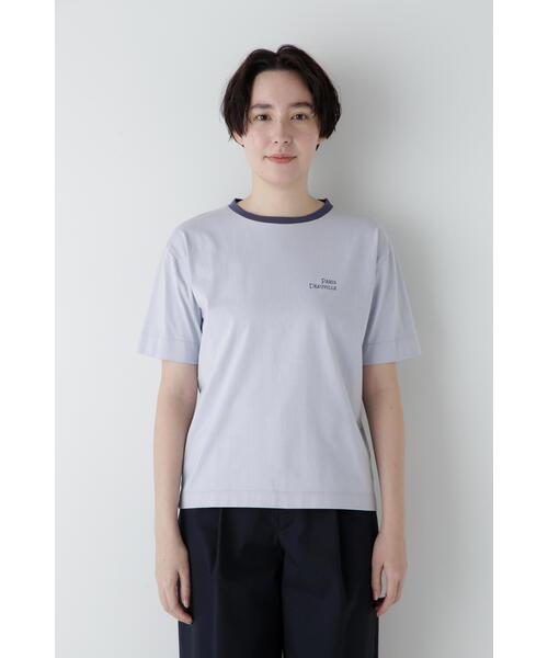 human woman(ヒューマンウーマン)の「◆コットンリンガーロゴTシャツ(Tシャツ/カットソー・レディース・ブルー/ホワイト系その他/ネイビー・MEDIUM)」の16枚目の写真