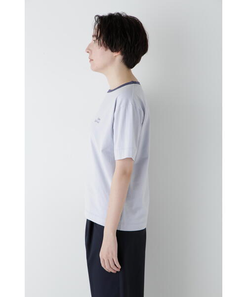 human woman(ヒューマンウーマン)の「◆コットンリンガーロゴTシャツ(Tシャツ/カットソー・レディース・ブルー/ホワイト系その他/ネイビー・MEDIUM)」の17枚目の写真