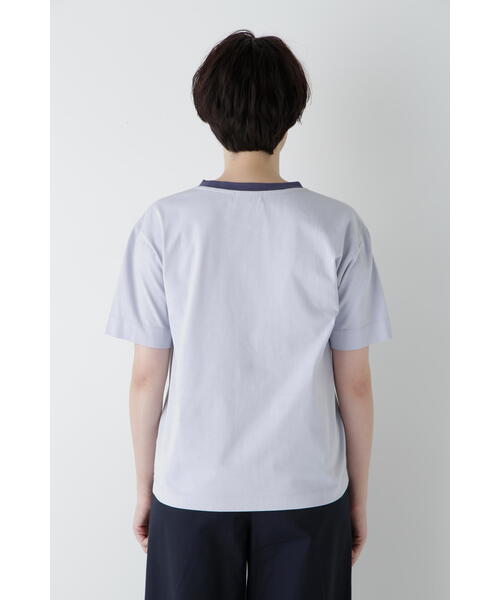 human woman(ヒューマンウーマン)の「◆コットンリンガーロゴTシャツ(Tシャツ/カットソー・レディース・ブルー/ホワイト系その他/ネイビー・MEDIUM)」の18枚目の写真