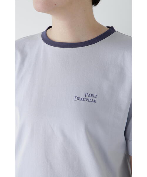 human woman(ヒューマンウーマン)の「◆コットンリンガーロゴTシャツ(Tシャツ/カットソー・レディース・ブルー/ホワイト系その他/ネイビー・MEDIUM)」の19枚目の写真
