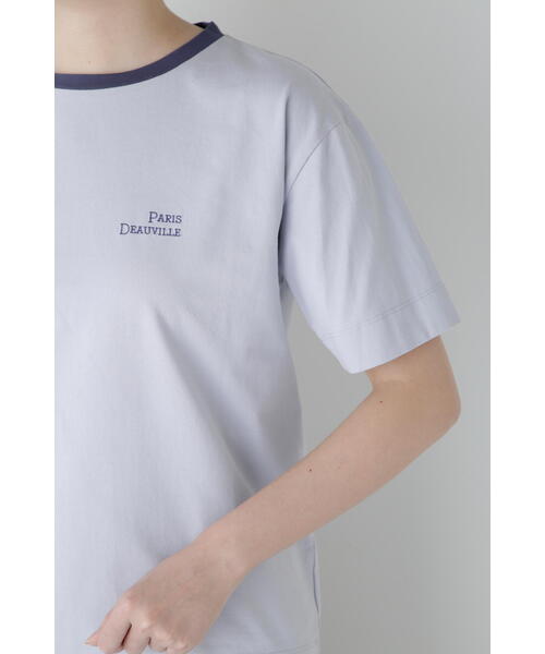 human woman(ヒューマンウーマン)の「◆コットンリンガーロゴTシャツ(Tシャツ/カットソー・レディース・ブルー/ホワイト系その他/ネイビー・MEDIUM)」の20枚目の写真