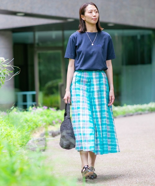 human woman(ヒューマンウーマン)の「◆コットンリンガーロゴTシャツ(Tシャツ/カットソー・レディース・ブルー/ホワイト系その他/ネイビー・MEDIUM)」の7枚目の写真