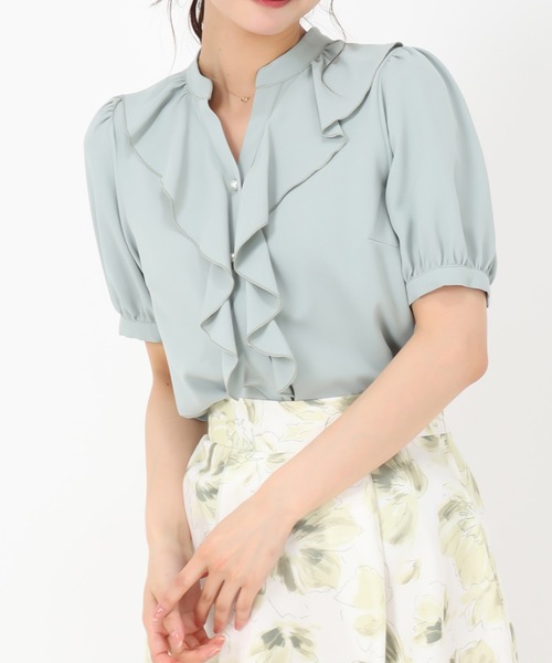 MISCH MASCH(ミッシュマッシュ)の「ラッフルフリルブラウス(シャツ/ブラウス・レディース・ラベンダー/グリーン/ホワイト・フリ-)」の2枚目の写真
