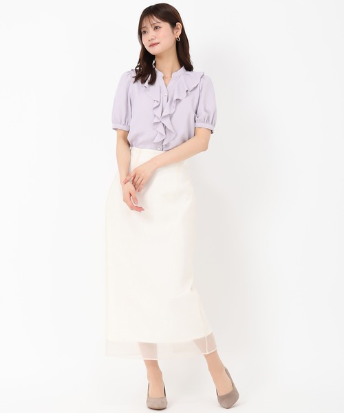 MISCH MASCH(ミッシュマッシュ)の「ラッフルフリルブラウス(シャツ/ブラウス・レディース・ラベンダー/グリーン/ホワイト・フリ-)」の6枚目の写真