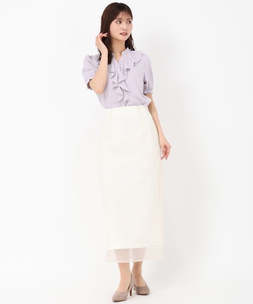 MISCH MASCH(ミッシュマッシュ)の「ラッフルフリルブラウス(シャツ/ブラウス・レディース・ラベンダー/グリーン/ホワイト・フリ-)」の5枚目の写真