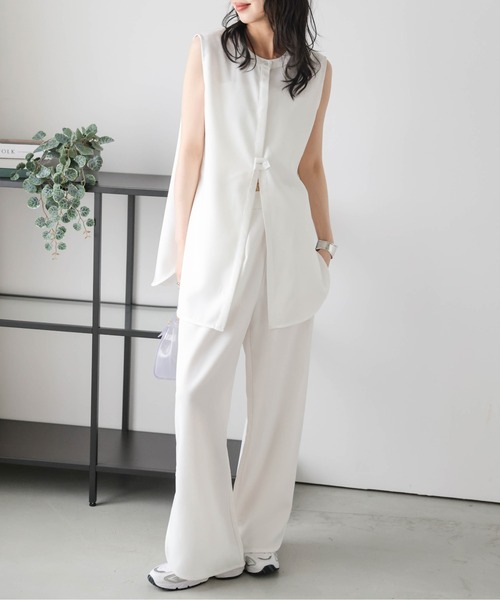 AMELY(エミリー)の「2WAYラウンドスリットセットアップ(セットアップ・レディース・ブラック/オリーブ/ホワイト・フリー)」の6枚目の写真
