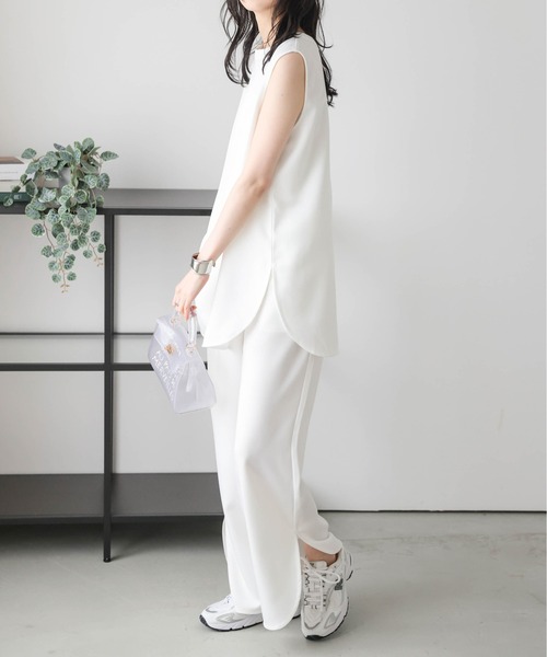 AMELY(エミリー)の「2WAYラウンドスリットセットアップ(セットアップ・レディース・ブラック/オリーブ/ホワイト・フリー)」の8枚目の写真