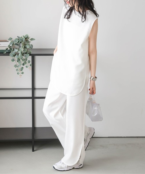 AMELY(エミリー)の「2WAYラウンドスリットセットアップ(セットアップ・レディース・ブラック/オリーブ/ホワイト・フリー)」の9枚目の写真