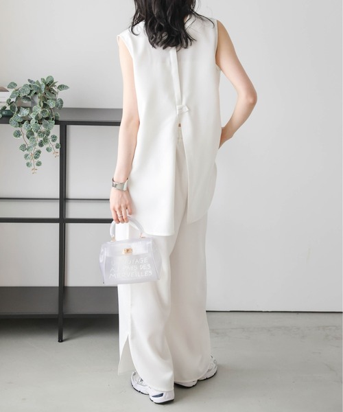 AMELY(エミリー)の「2WAYラウンドスリットセットアップ(セットアップ・レディース・ブラック/オリーブ/ホワイト・フリー)」の10枚目の写真