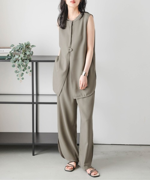 AMELY(エミリー)の「2WAYラウンドスリットセットアップ(セットアップ・レディース・ブラック/オリーブ/ホワイト・フリー)」の20枚目の写真