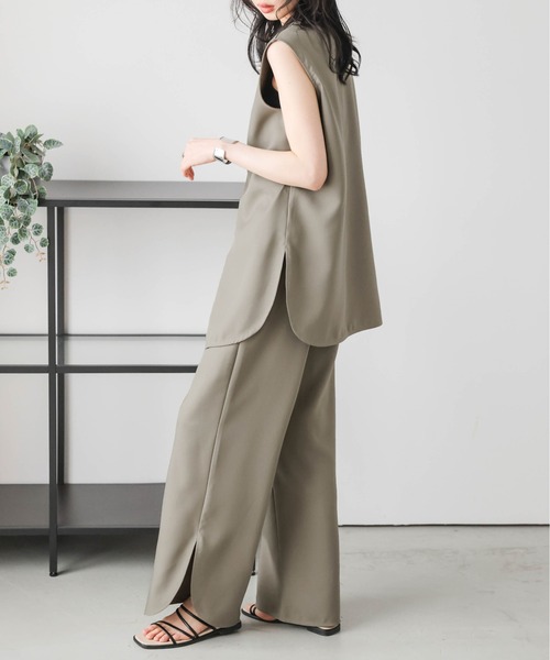 AMELY(エミリー)の「2WAYラウンドスリットセットアップ(セットアップ・レディース・ブラック/オリーブ/ホワイト・フリー)」の21枚目の写真