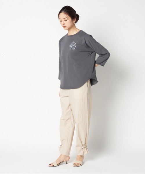 HELIOPOLE（エリオポール）の「LOGO RAGLAN SLEEVE TEE（Tシャツ/カットソー・レディース・ピンク/チャコールグレー/アイボリー・38）」の6枚目の写真