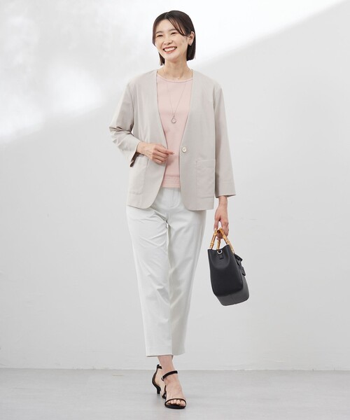 J.PRESS(ジェイプレス)の「【洗える】スムースジャージー レース カットソー(Tシャツ/カットソー・レディース・ホワイト系/イエロー系/ピンク系/ネイビー系/サックスブルー系・T13/T15)」の15枚目の写真