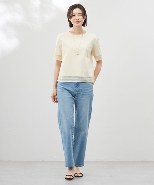 J.PRESS(ジェイプレス)の「【洗える】スムースジャージー レース カットソー(Tシャツ/カットソー・レディース・ホワイト系/イエロー系/ピンク系/ネイビー系/サックスブルー系・T13/T15)」の16枚目の写真