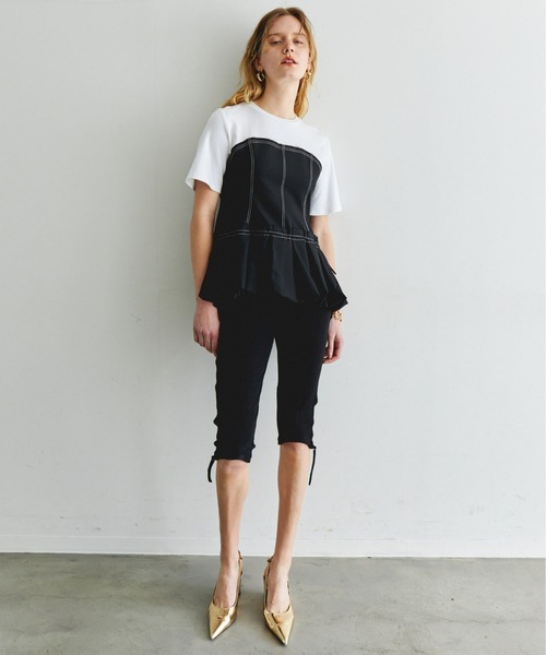 MAISON SPECIAL(メゾンスペシャル)の「Stretch Capri Pants/ストレッチカプリパンツ(その他パンツ・レディース・ブラック/ホワイト/グレー・38/36)」の4枚目の写真