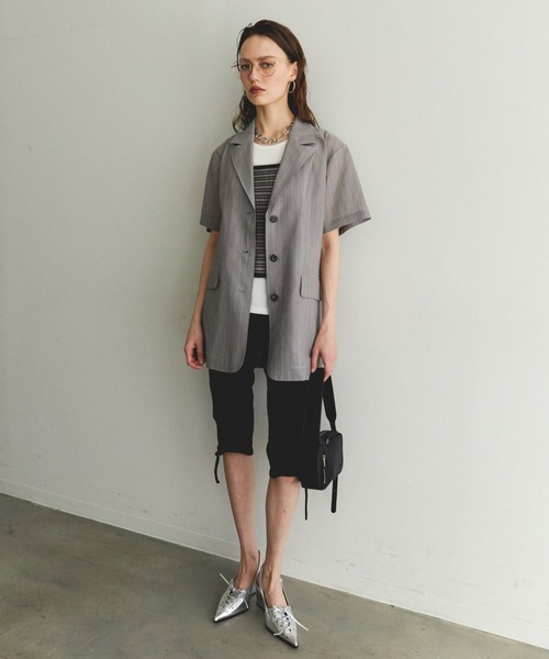 MAISON SPECIAL(メゾンスペシャル)の「Stretch Capri Pants/ストレッチカプリパンツ(その他パンツ・レディース・ブラック/ホワイト/グレー・38/36)」の5枚目の写真