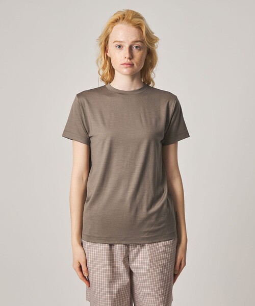 Steven Alan(スティーブンアラン)の「<Steven Alan>ウールジャージー ショートスリーブ Tシャツ(Tシャツ/カットソー・レディース・ピンク/ネイビー/オフホワイト/ブラウン系・FREE)」の18枚目の写真