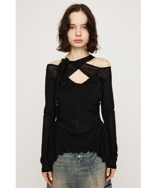 ASYMMETRY DESIGN MESH TOPS アシンメトリー デザイン メッシュ
