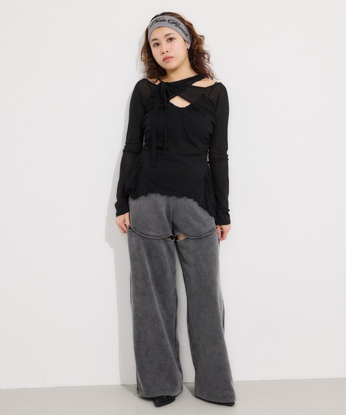 ASYMMETRY DESIGN MESH TOPS アシンメトリー デザイン メッシュ