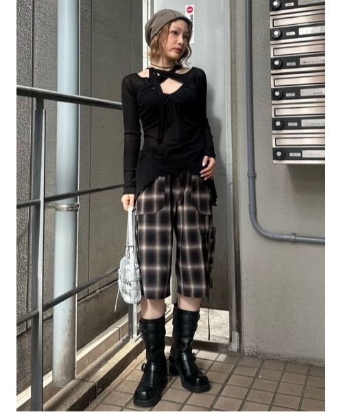 ASYMMETRY DESIGN MESH TOPS アシンメトリー デザイン メッシュ