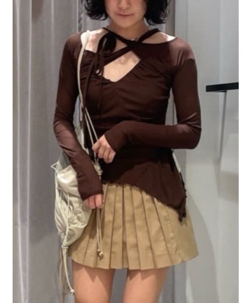 ASYMMETRY DESIGN MESH TOPS アシンメトリー デザイン メッシュ