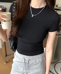 ショート丈半袖Tシャツ