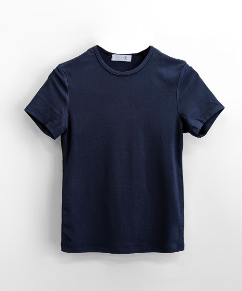 REMUR(レミュール)の「ショート丈半袖Tシャツ(Tシャツ/カットソー・レディース・ブラック/ネイビー/ブラウン/グレー・FREE)」の11枚目の写真