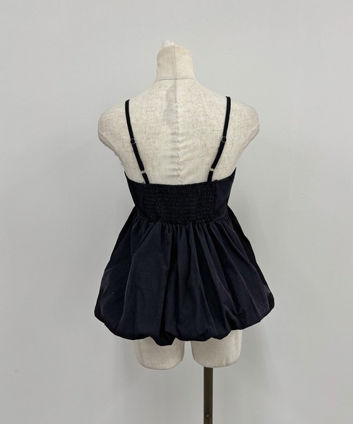 ISOOK（アイスー）の「【ISOOK / アイスー】バルーンペプラムキャミ / レイヤード キャミトップ キャミソール タンクトップ アジャスター 白 黒 ホワイト ブラック ZOZOTOWN限定（チュニック・レディース・ホワイト/ブラック・FREE）」の18枚目の写真