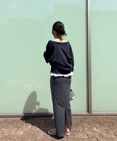 ISOOK（アイスー）の「【ISOOK / アイスー】バルーンペプラムキャミ / レイヤード キャミトップ キャミソール タンクトップ アジャスター 白 黒 ホワイト ブラック ZOZOTOWN限定（チュニック・レディース・ホワイト/ブラック・FREE）」の8枚目の写真